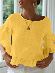 Fashion Falbala Mandarin sleeve Blouses
