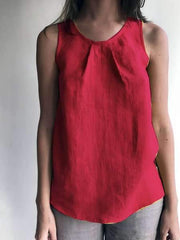 Round Neck Sleeveless Plain Casual Vests