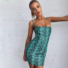 Sexy Serpentine Print Bodycon Dresses