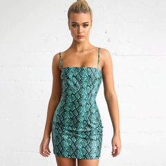 Sexy Serpentine Print Bodycon Dresses