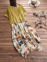 Fashion Printed Cotton Blend Maxi Dresses
