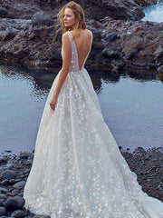 Sexy V neck Paillette Evening Dresses