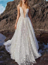 Sexy V neck Paillette Evening Dresses