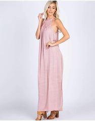 Fashion Loose Halt Cutout Maxi Dresses