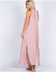 Fashion Loose Halt Cutout Maxi Dresses