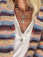Casual Long Sleeve Striped Outerwear Cardigans