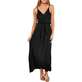 Sexy V neck Lacing Vest Maxi Dresses