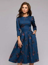Fashion Print Long sleeve Skater Dresses