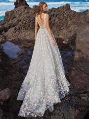 Sexy V neck Paillette Evening Dresses