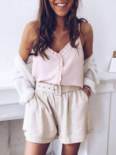 Sexy Backless Falbala Fastener Vests