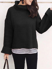Solid Color Turtleneck Woman Sweater