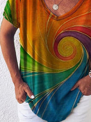 Shift Short Sleeve V Neck Printed Shirts & Tops