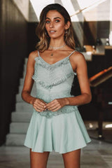 Fashion Lace Macrame Vest Skater Dresses