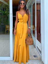 Fashion Gored Fastener V neck Vest Skater Dresses