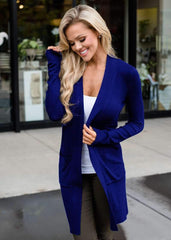 Fashion Pure Long sleeve Pocket Cardigan