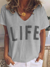 V neck Print Short sleeve T-Shirts