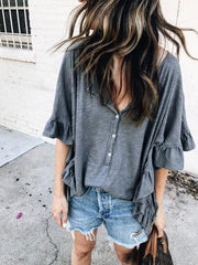Loose round neck short sleeve T-shirts
