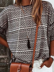 Round Neck Printed Long Sleeve T-Shirts