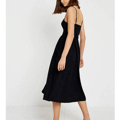 Sexy Single-breasted Vest Skater Dresses