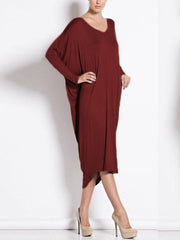 Loose irregular Plain Daily Maxi dresses