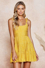 Sexy Backless Lacing Vest Skater Dresses