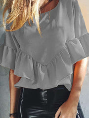 Fashion Pure Loose Round neck T-Shirts