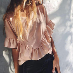 Fashion Pure Loose Round neck T-Shirts