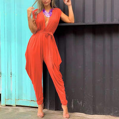 Sexy Loose Pure Sleeveless Jumpsuits
