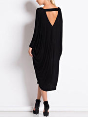 Loose irregular Plain Daily Maxi dresses