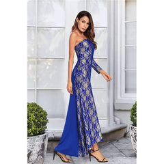 Sexy Lace Vent Single-shoulder Evening Dresses