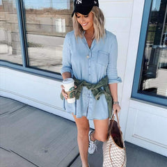 Fashion Fastener Long sleeve Blouses