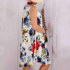 Casual Print Round neck Sleeveless Shift Dresses
