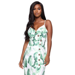 Fashion Backless Print Sleeveless Fastener Skater Dresses