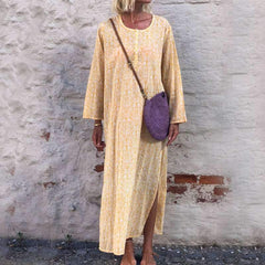 Fashion Round neck Long sleeve Maxi Dresses