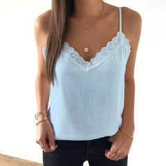 Pure Lace V neck Vest T-Shirts