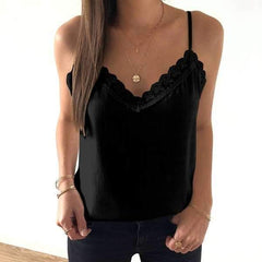 Pure Lace V neck Vest T-Shirts