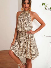 Fashion Print Backless Halt Lacing Skater Dresses