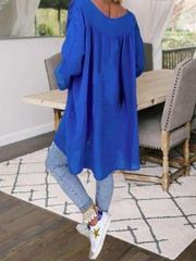 Fashion Pure Knotted V neck Long sleeve T-Shirts