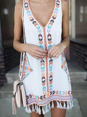 Loose Plus Print Purl Shift Dresses