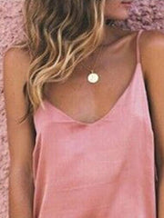 Women fashion plain v neck sleeveless strap mini shift dresses