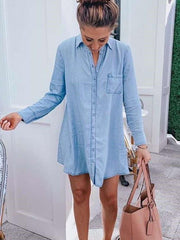 Fashion Fastener Long sleeve Blouses
