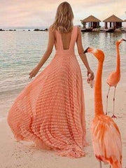 Sexy V neck Pure Lace Vacation Dresses