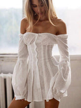 Pure Off shoulder Long sleeve Skater Dresses
