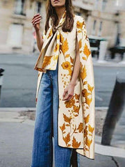 Fashion Loose Print Sleeveless Cappa