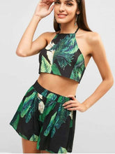 Fashion Print Casual Halt Vest&Pants Suits