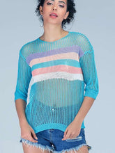 Fashion Knit Gored Round neck T-Shirts