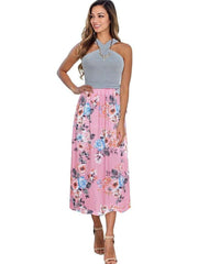 Fashion Print Lacing Skater Dresses