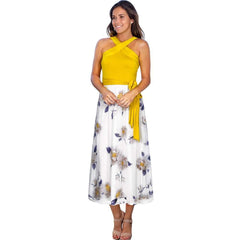 Fashion Print Lacing Skater Dresses
