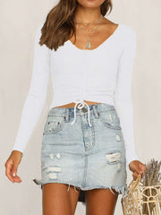 New Knit Long sleeve Lacing Sweaters