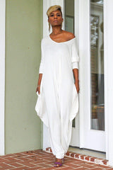 Casual Loose Pure Backless Long sleeve Jumpsuits